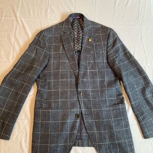 Ted Baker Navy Checkered Blazer